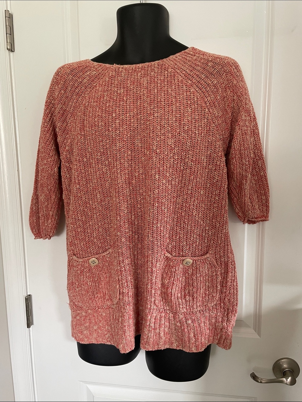 Free People Women’s Lightweight Marled Orange Sweater